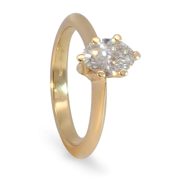 Forlovelsesring Gaia med Oval Lab Grown diamant i 0.71 ct og River (D) - VS1 - LG071gg